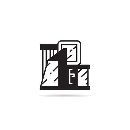 house building icon on white backgroundのイラスト素材