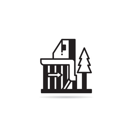 house building icon on white backgroundのイラスト素材