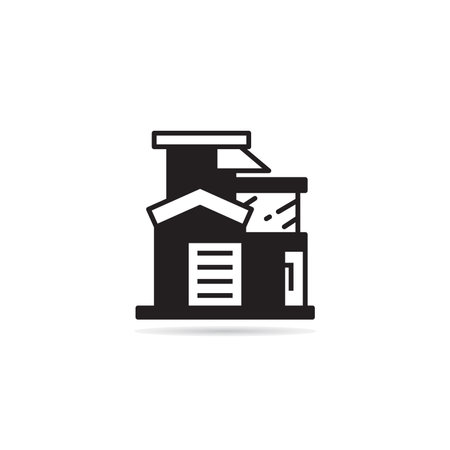 house building icon on white backgroundのイラスト素材