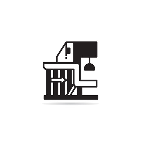 modern house building icon on white backgroundのイラスト素材