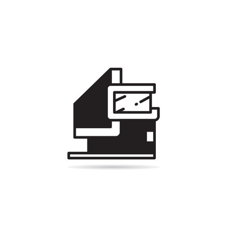 modern house building icon on white backgroundのイラスト素材