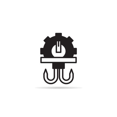 pulley and crane hook icon vector illustrationのイラスト素材