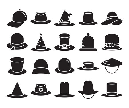 hat icons set vector illustrationのイラスト素材