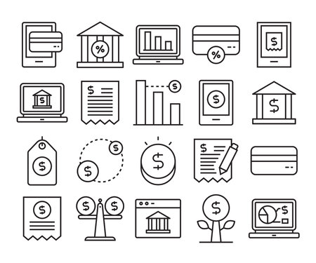 bundle of finance set icons vector illustration designのイラスト素材
