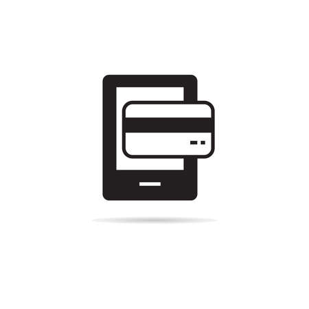 credit card on smartphone iconのイラスト素材