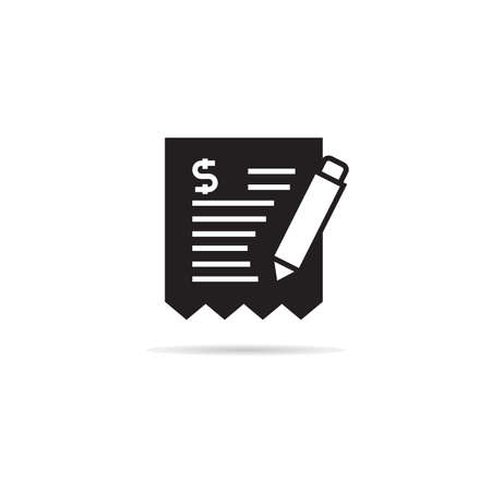 money bill and pen iconのイラスト素材