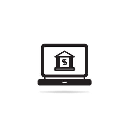 online banking on laptop icon vector illustrationのイラスト素材