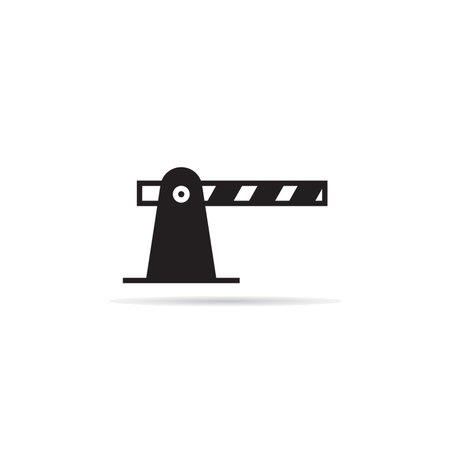 traffic barrier icon on white backgroundのイラスト素材