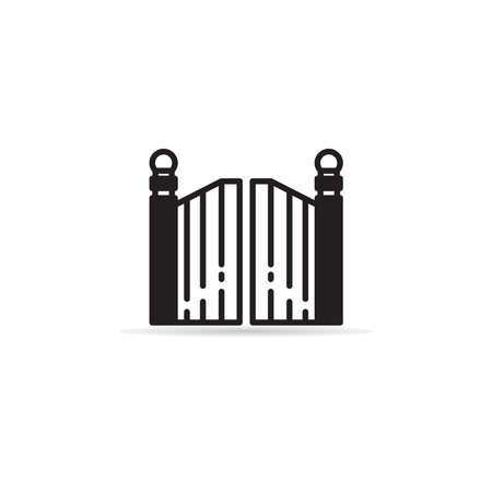 gate and fence icon illustrationのイラスト素材