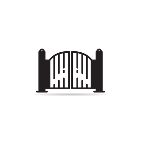 house gate icon illustration on white backgroundのイラスト素材