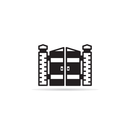 house gate icon illustration on white backgroundのイラスト素材