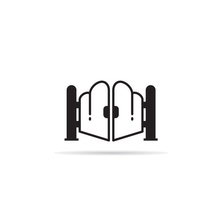 house gate icon illustration on white backgroundのイラスト素材