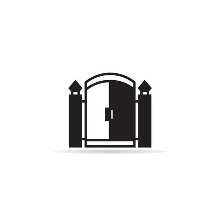 house gate icon illustration on white backgroundのイラスト素材