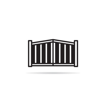 house gate icon illustration on white backgroundのイラスト素材