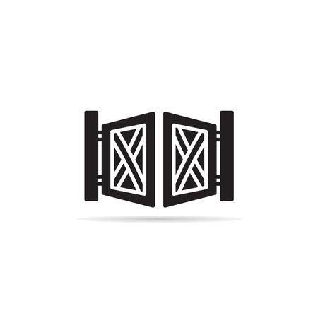 house gate icon illustration on white backgroundのイラスト素材