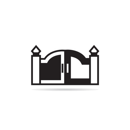 house gate icon illustration on white backgroundのイラスト素材