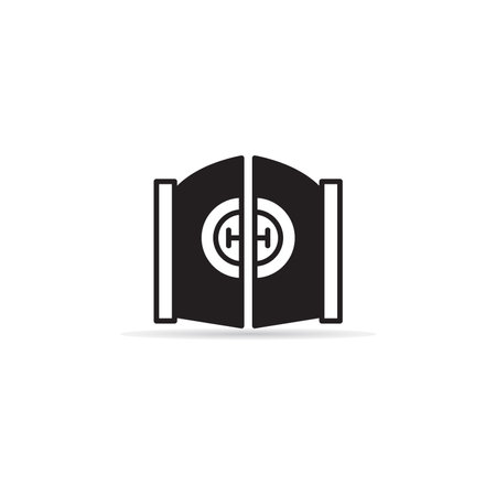 house gate icon illustration on white backgroundのイラスト素材