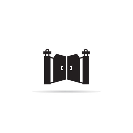 house gate icon illustration on white backgroundのイラスト素材