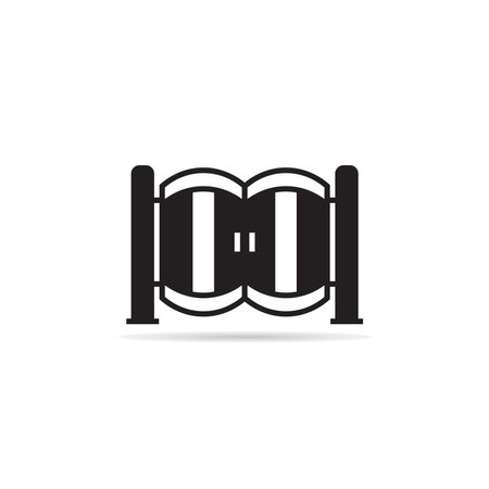 house gate icon on white backgroundのイラスト素材