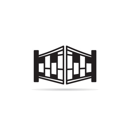 house gate icon on white backgroundのイラスト素材
