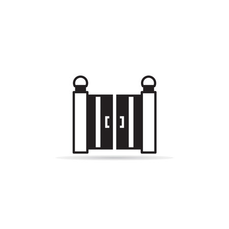 house gate icon on white backgroundのイラスト素材