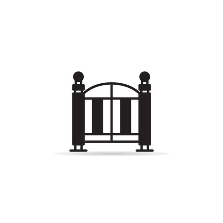 house gate icon on white backgroundのイラスト素材