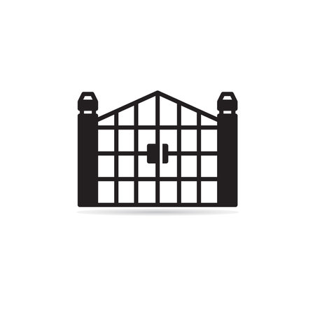 house gate icon on white backgroundのイラスト素材