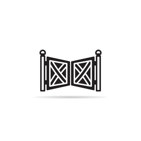 house gate icon on white backgroundのイラスト素材