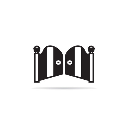 house gate icon on white backgroundのイラスト素材