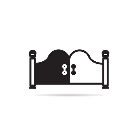 house gate icon on white backgroundのイラスト素材