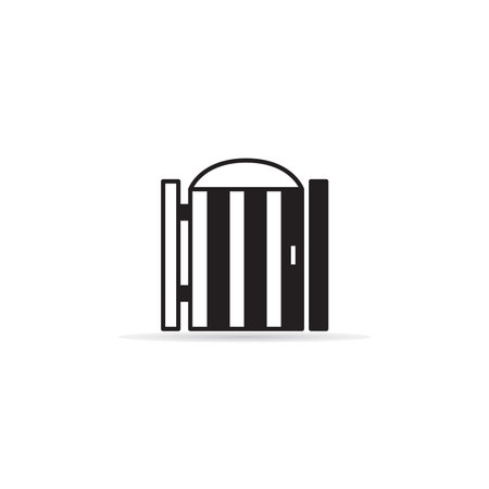 house gate icon on white backgroundのイラスト素材