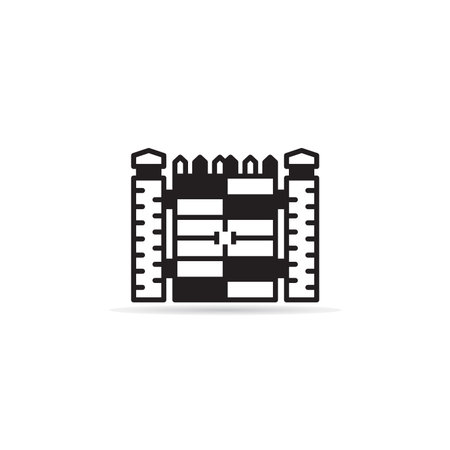 house gate icon on white backgroundのイラスト素材