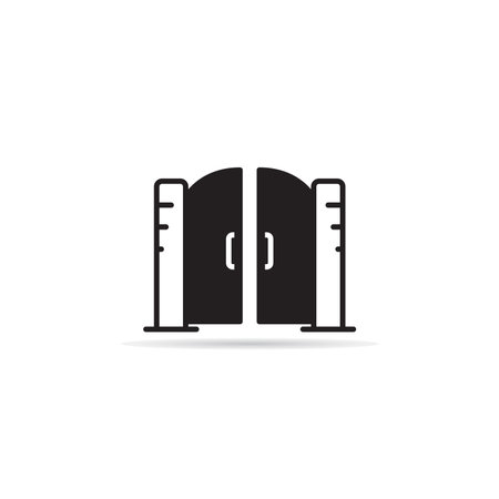 house gate icon on white backgroundのイラスト素材