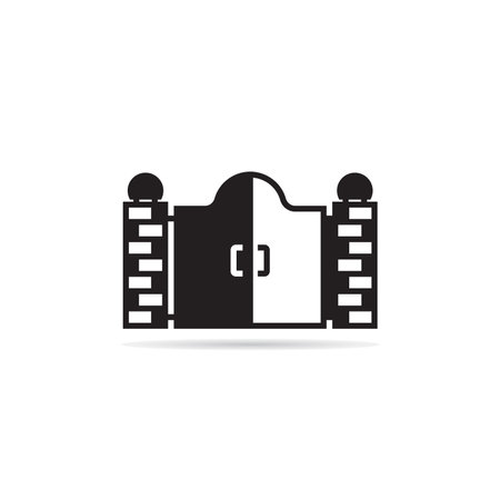house gate icon on white backgroundのイラスト素材