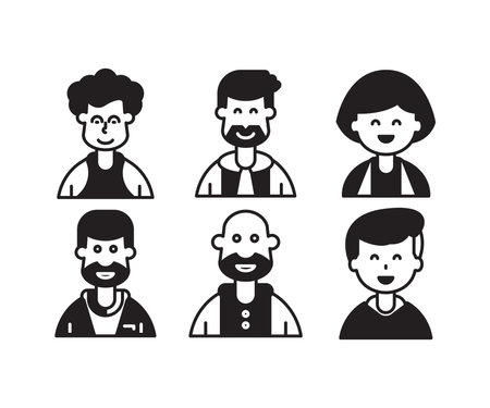 Set of people avatars. Men and women avatars. Vector illustrationのイラスト素材