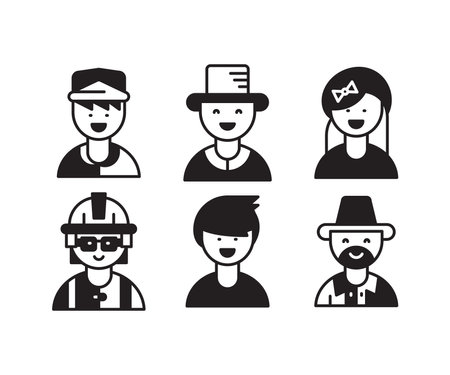 Set of men and women avatars. Flat style vector illustration.のイラスト素材