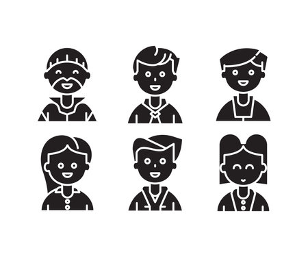 people characters and avatars set illustrationのイラスト素材