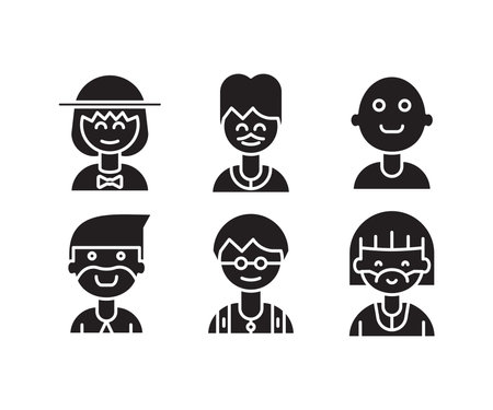 people characters and avatars icons illustrationのイラスト素材