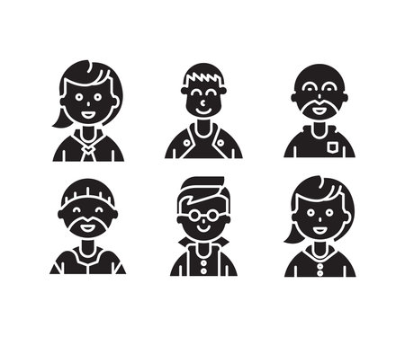 people characters and avatars icons illustrationのイラスト素材