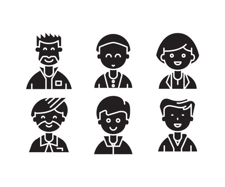 people characters and avatars icons illustrationのイラスト素材