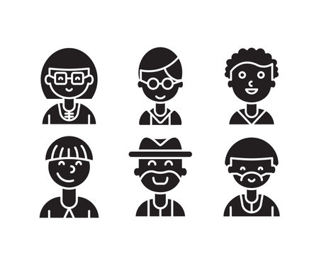 people characters and avatars icons illustrationのイラスト素材