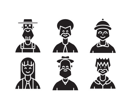 people characters and avatars icons illustrationのイラスト素材