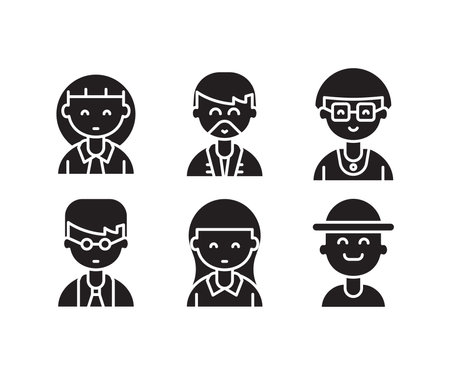 people characters and avatars icons illustrationのイラスト素材