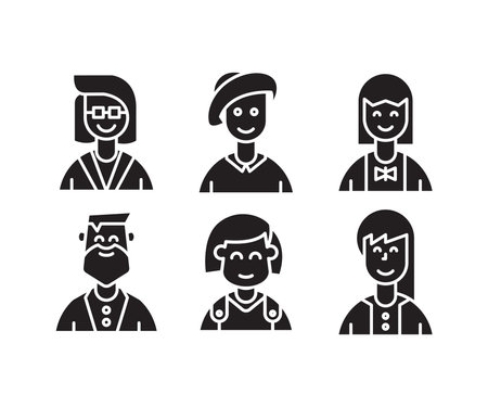 people characters and avatars icons illustrationのイラスト素材