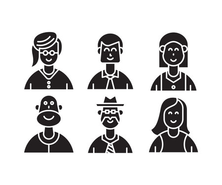 people characters and avatars icons illustrationのイラスト素材