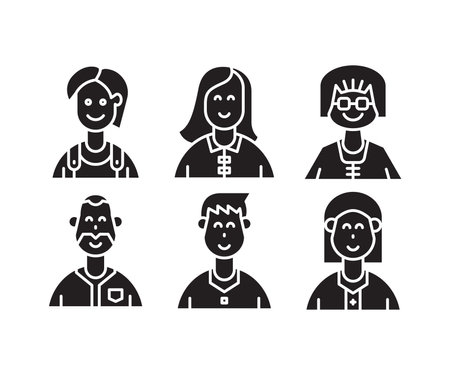 people characters and avatars icons illustrationのイラスト素材