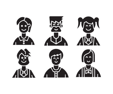 people characters and avatars icons illustrationのイラスト素材