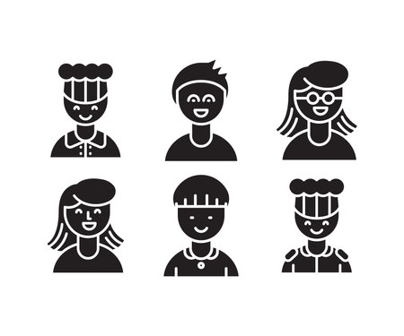 people characters and avatars set illustrationのイラスト素材