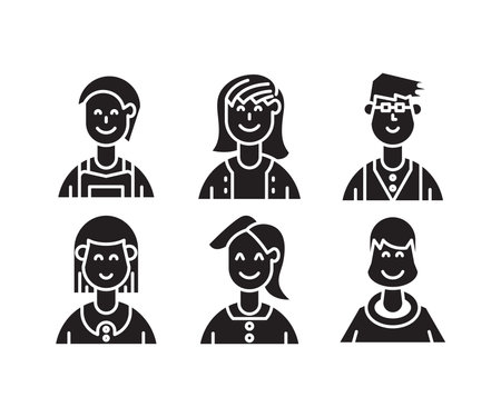 people characters and avatars icons illustrationのイラスト素材