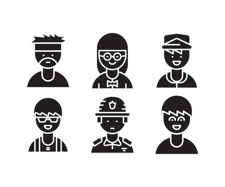 people characters and avatars set illustrationのイラスト素材